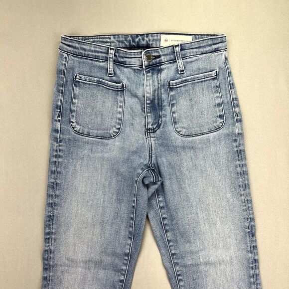 Anthropologie AG Retro Stevie Slim Straight Jeans Size‎ 26R Mid Rise Light Wash - Picture 2 of 16